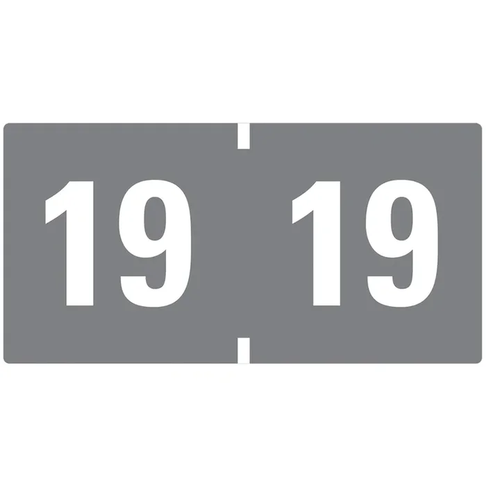 Smead Yearly End Tab File Folder Labels, 19, 0.75 X 1.5, Gray, 500/roll