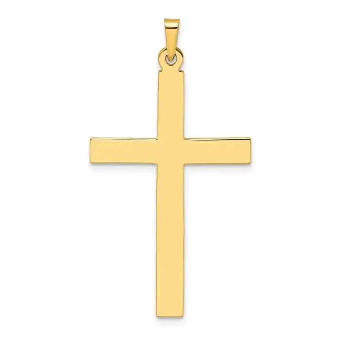 Solid Cross Pendant 14k Gold Polished XR1860