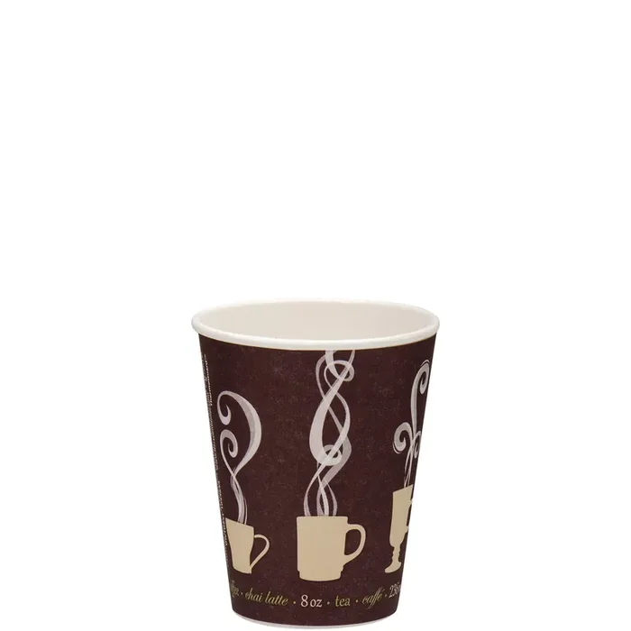 SOLO® Thermoguard Insulated Paper Hot Cups, 8 oz, Steam Print Design, 1,000/Carton