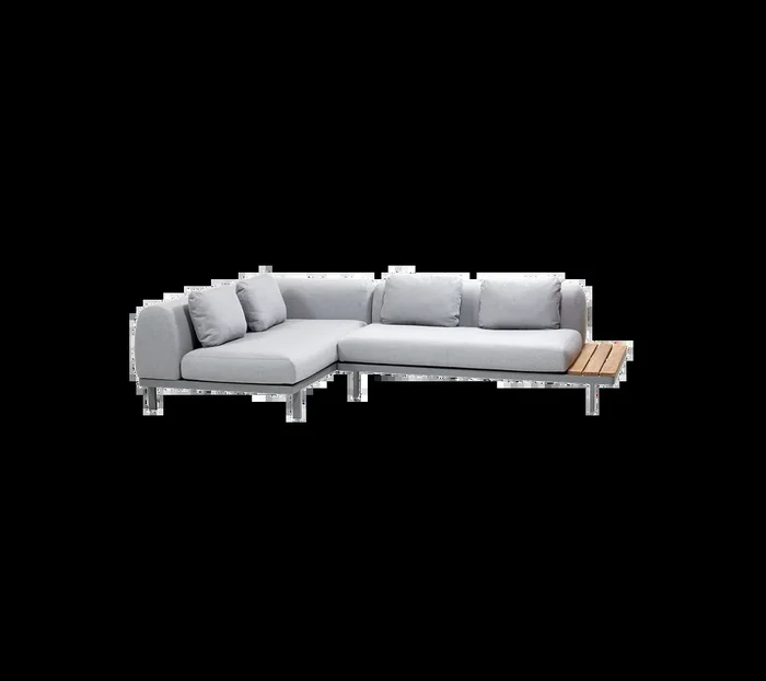 Space compact 2-module corner sofa with side table
