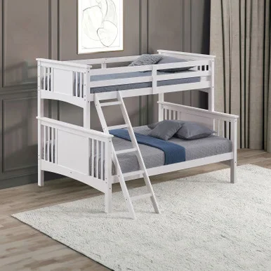 SPRING CREEK Twin/Full Bunk Bed, White / FM-BK602F-WH-BED