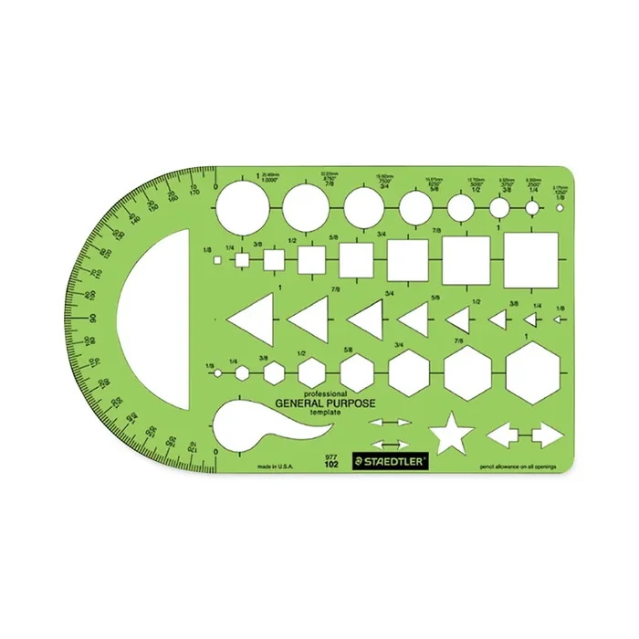 Staedtler® Templates, 40 Geometric Shapes, 5.5 X 9.5, Green