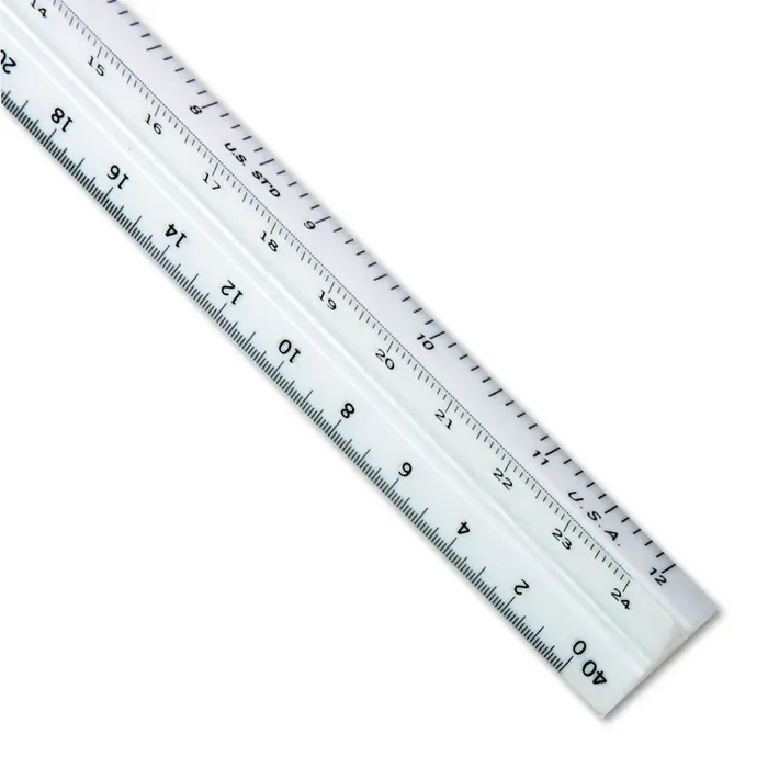 Staedtler® Triangular Scale Plastic Engineers Ruler, 12″ Long, White