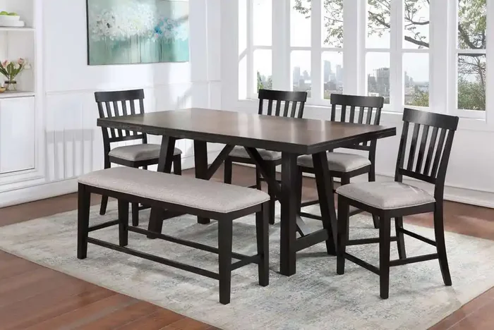 Steve Silver – Halle 6pc Dining Set – HE555-BN-C6PC