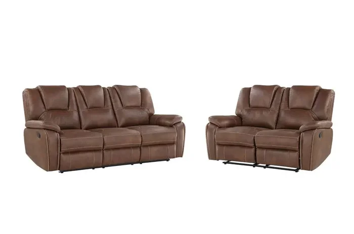 Steve Silver – Katrine 2PC Manual Sofa & Loveseat – Brown – KT800B2PC