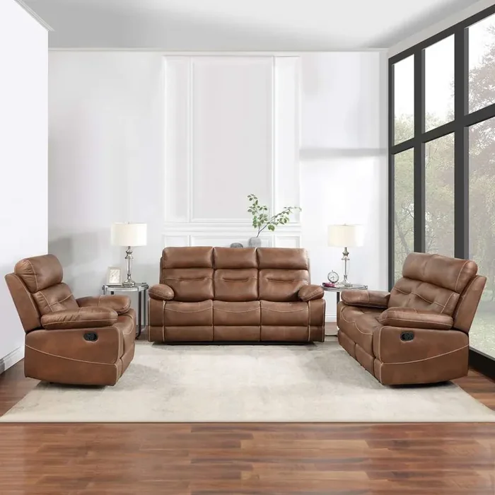 Steve Silver – Rudger Brown 3pc Upholstered Set – RUD800-3PC-N
