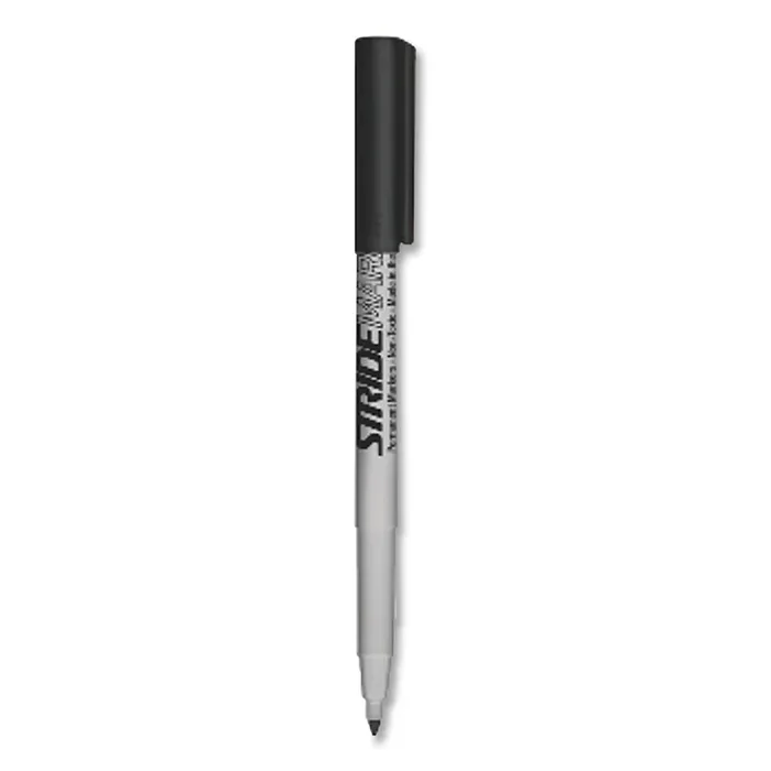 Stride StrideMark Permanent Marker, Fine Bullet Tip, Black, 12/Box
