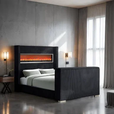 Sumter Queen Bed, Black / FM74004BK-Q-BED