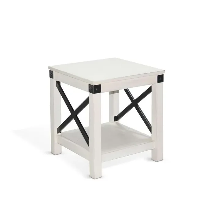 Sunny Designs – Bayside White Wood End Table – 3185MW-E