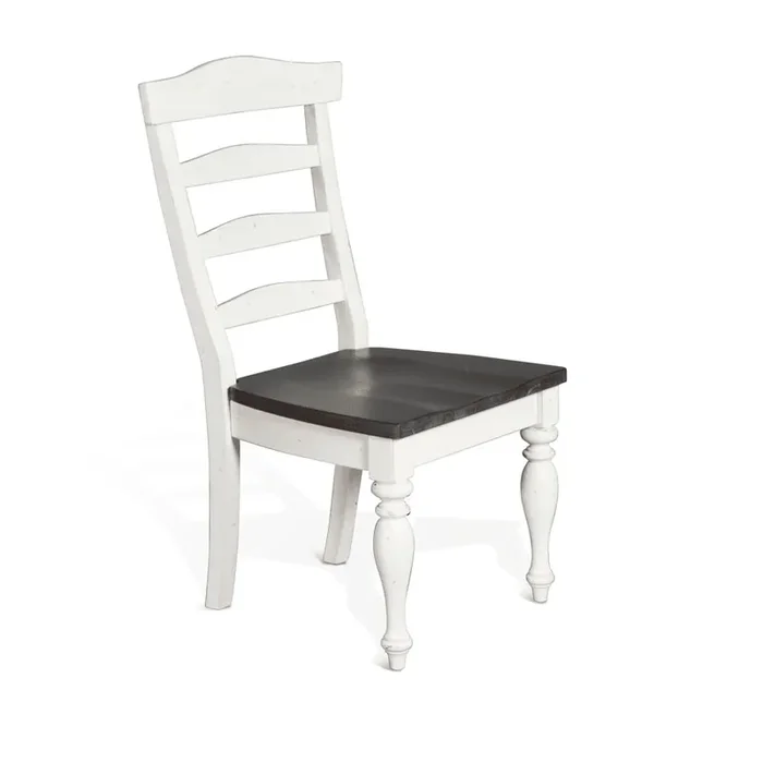 Sunny Designs – Carriage House Ladderback Chair White/Dark Brown in White & Dark Brown (Set of 2) – 1432EC
