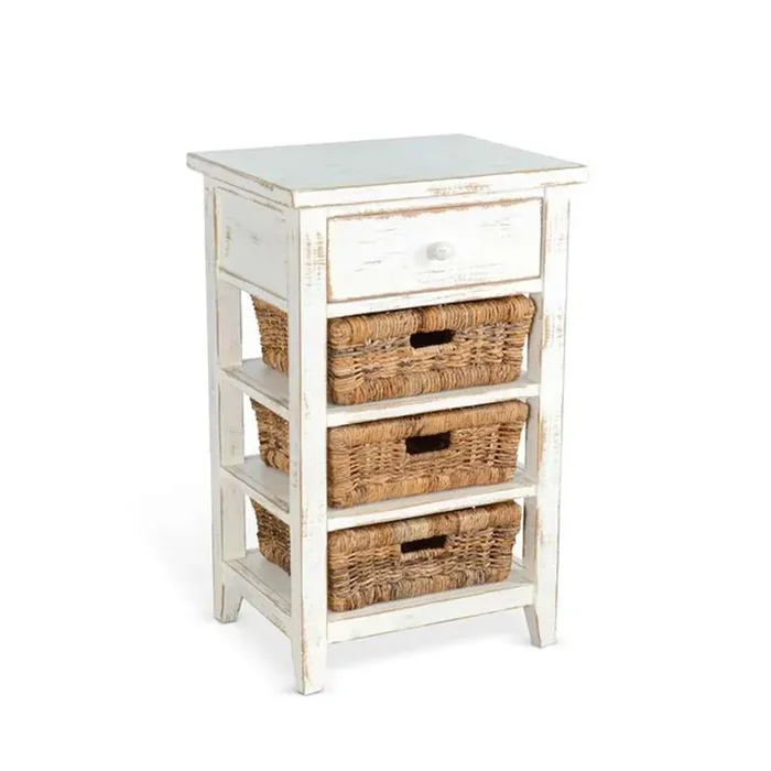 Sunny Designs – Marina – White Sand Storage Table – 2093WS