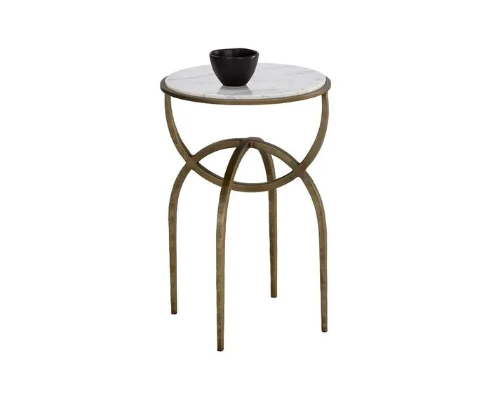 Sunpan – Alicent End Table – White Marble – 110188