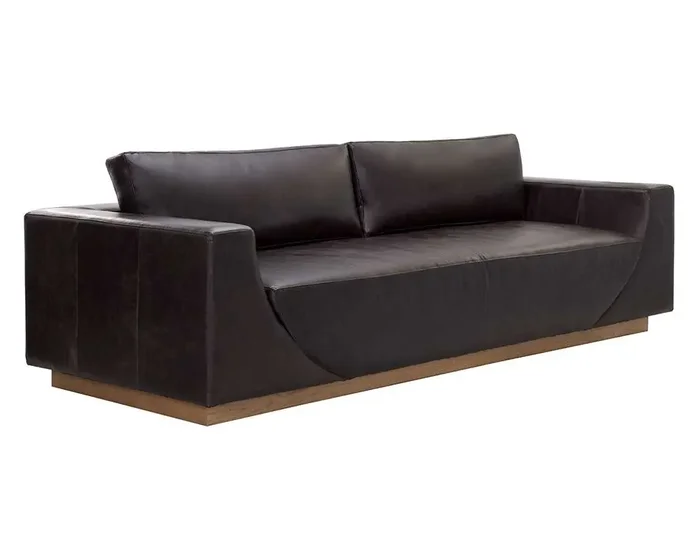 Sunpan – Anakin Sofa – Light Oak – Tuscany Greystone Leather – 111216