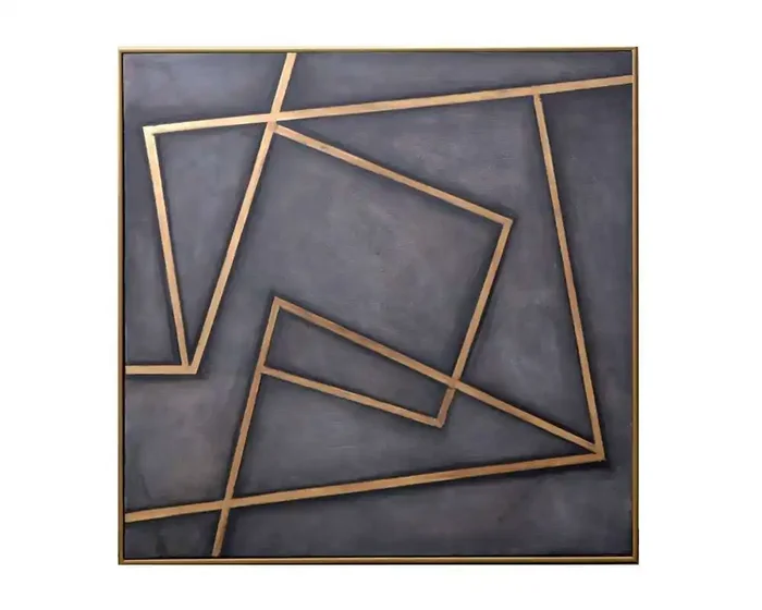 Sunpan – In A Maze – 60in X 60in – Gold Floater Frame – A0198