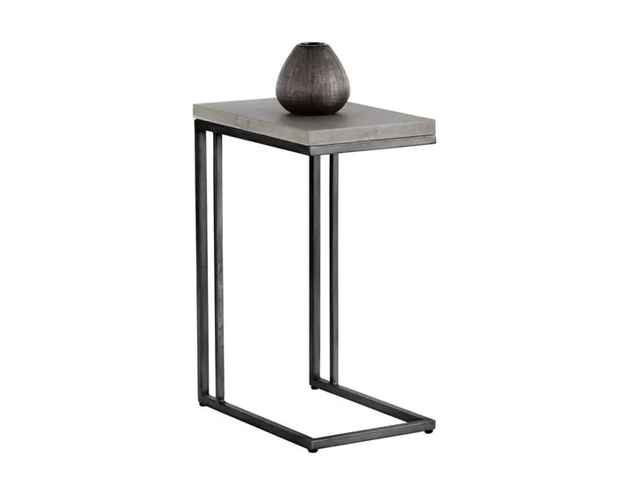 Sunpan – Solterra Sawyer End Table – Black – Grey – 102166