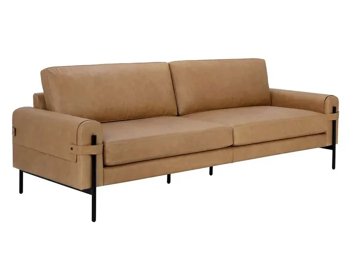 Sunpan – Westport Camus Sofa – Ludlow Sesame Leather – 111424