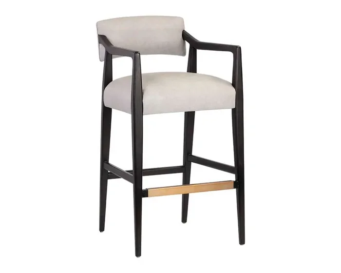 Sunpan – Westport Keagan Barstool – Saloon Light Grey Leather – 110556_CLOSEOUT