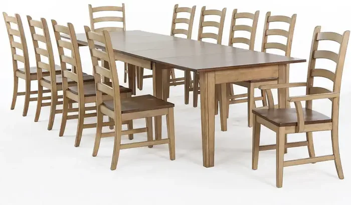 Sunset Trading – 11 Piece Brook Rectangular Extension Dining Set – DLU-BR134-PW11PC