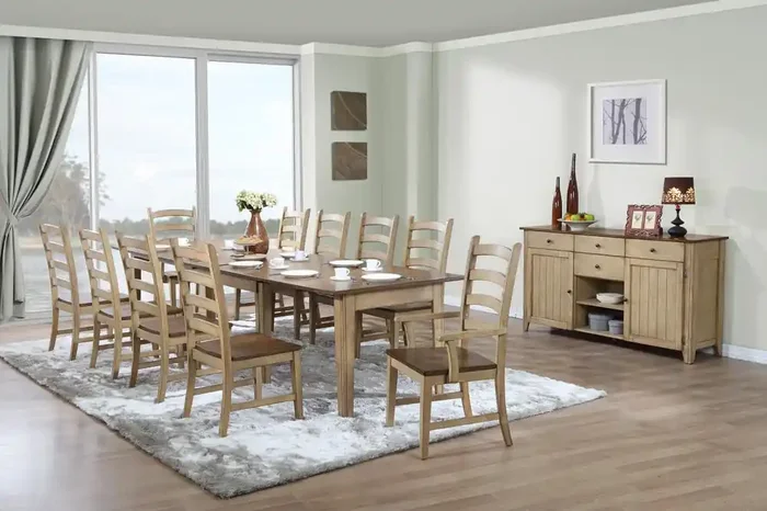 Sunset Trading – 12 Piece Brook Rectangular Extension Dining Set with Sideboard – DLU-BR134-PW12PC