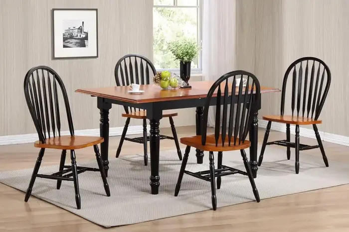 Sunset Trading – 5 Piece Butterfly Leaf Dining Table Set with Arrowback Chairs – DLU-TLB3660-820-BCH5PC