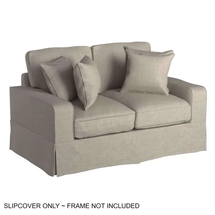 Sunset Trading – Americana Slipcover for Box Cushion Track Arm Loveseat – Light Gray – SU-108510SC-220591