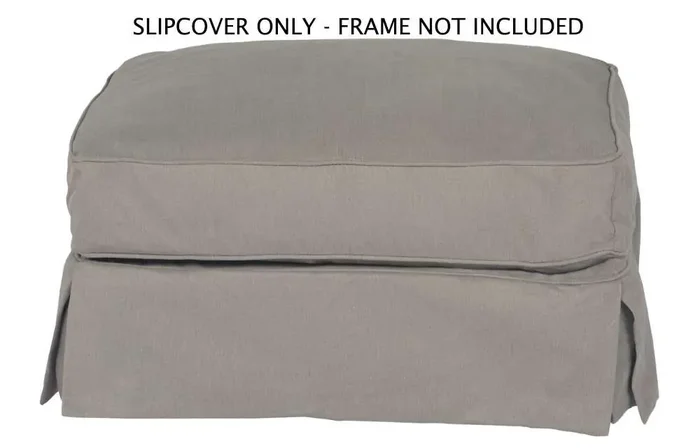 Sunset Trading – Americana Slipcover for Rectangular Ottoman – Performance Fabric – Gray – SU-108530SC-391094
