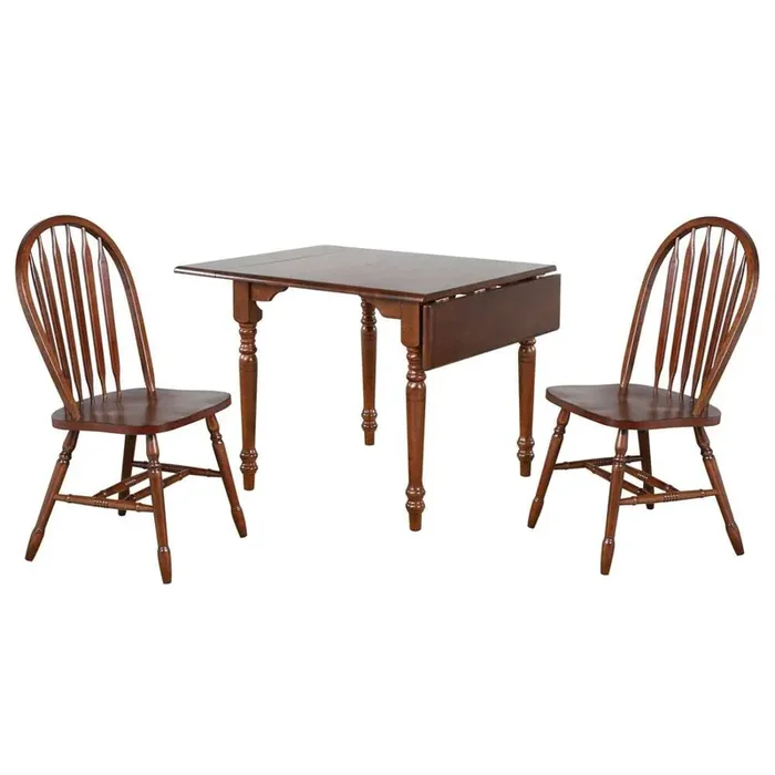 Sunset Trading – Andrews 3 Piece 48in Rectangular Dining Set Distressed Chestnut Brown – PK-ADW3448-820-CT3P