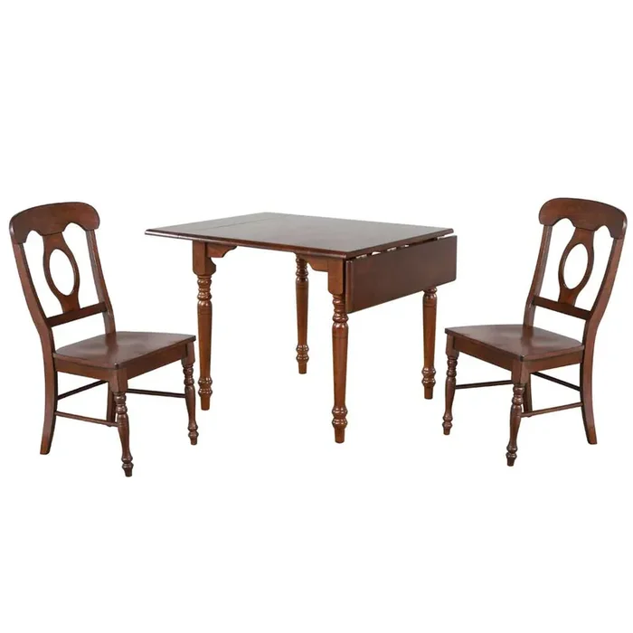 Sunset Trading – Andrews 3 Piece 48in Rectangular Dining Set Napoleon Chairs Brown – PK-ADW3448-C50-CT3P