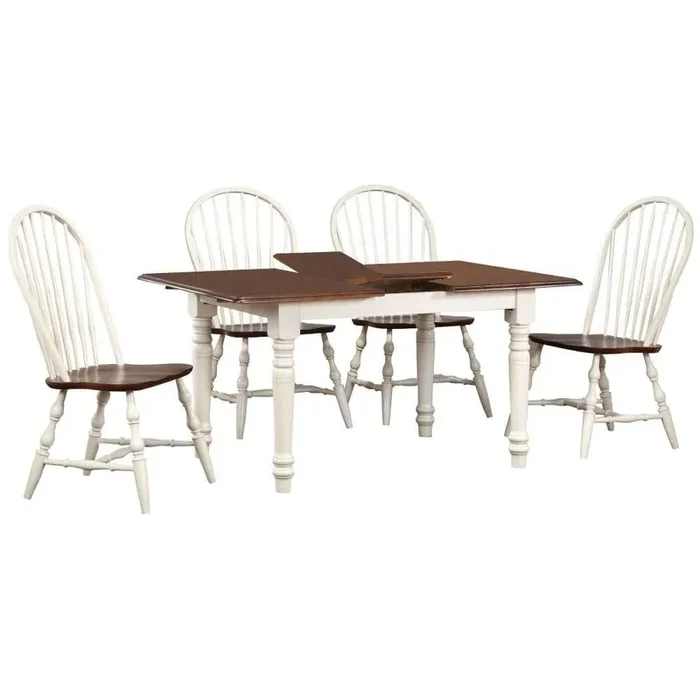 Sunset Trading – Andrews 5 Piece 60in Rectangular Extendable Dining Set – PK-ADW3660-C30-AW5P