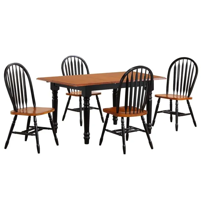 Sunset Trading – Black Cherry Selections 5 Piece 60in Rectangular Extendable Dining Set – PK-TLB3660-820-BCH5P
