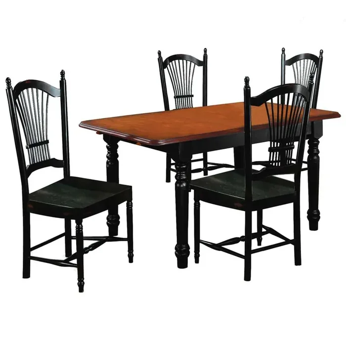 Sunset Trading – Black Cherry Selections 5 Piece 60in Rectangular Extendable Dining Set – PK-TLB3660-C07-AB5P