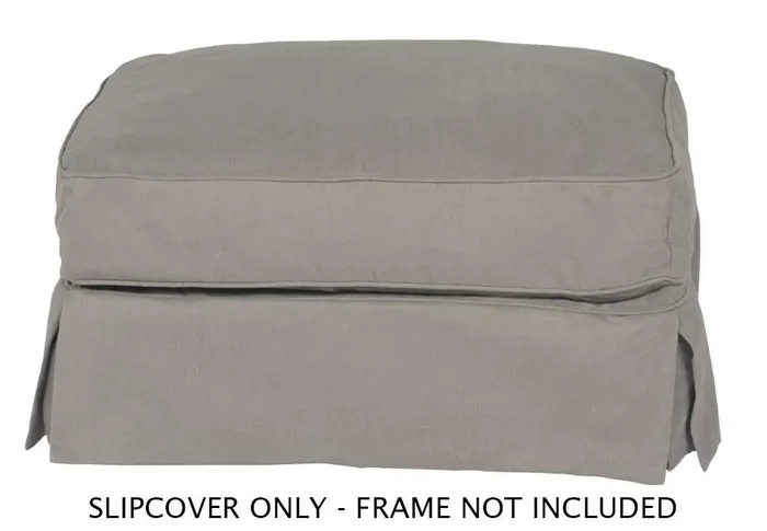Sunset Trading – Horizon Slipcover for Rectangular Ottoman – Performance Fabric – Gray – SU-117630SC-391094
