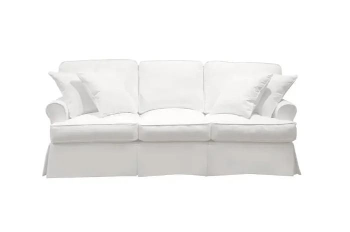 Sunset Trading – Horizon Slipcovered Sofa Performance White – SU-117600-391081