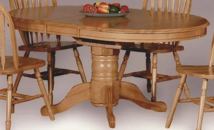Sunset Trading – Pedestal Butterfly Leaf Dining Table in Light Oak Finish – DLU-TBX4266-LO