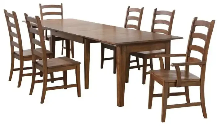Sunset Trading – Simply Brook 7 Piece Rectangular Extendable Table Dining Setamish Brown – DLU-BR134-AM7PC
