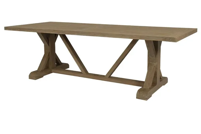 Sunset West – Coastal Teak 94in Trestle Dining Table – SW5501-TRD94