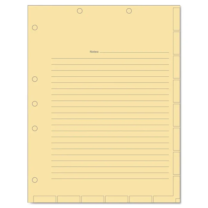 Tabbies® Medical Chart Index Divider Sheets, Untabbed, 11 x 8.5, Manila, 400/Box