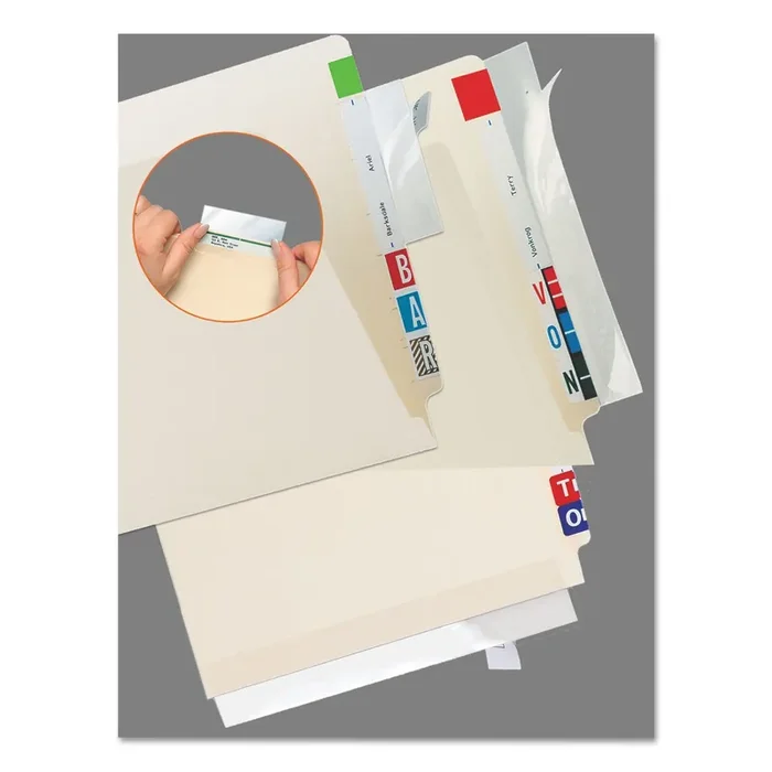 Tabbies® Self-Adhesive Label/file Folder Protector, Strip, 2 X 11, Clear, 100/pack