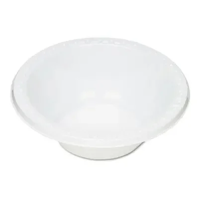Tablemate® Plastic Dinnerware, Bowl, 12 oz, White, 125/Pack