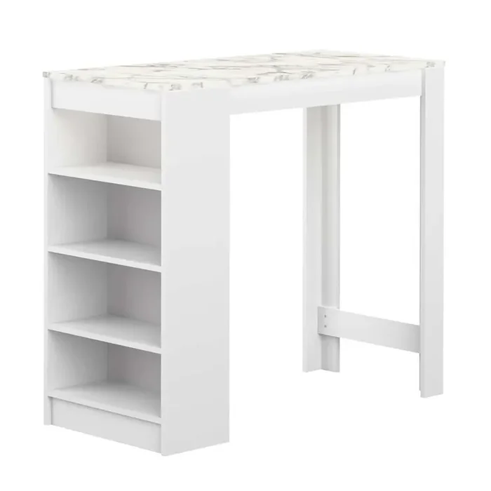 TEMAHOME – Aravis Dining Bar Table in White / White Marble Look – E8080A2145X00