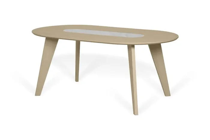 TEMAHOME – Lago Dining Table with Marble Insert in Light Oak / White Carrara – 9500614316