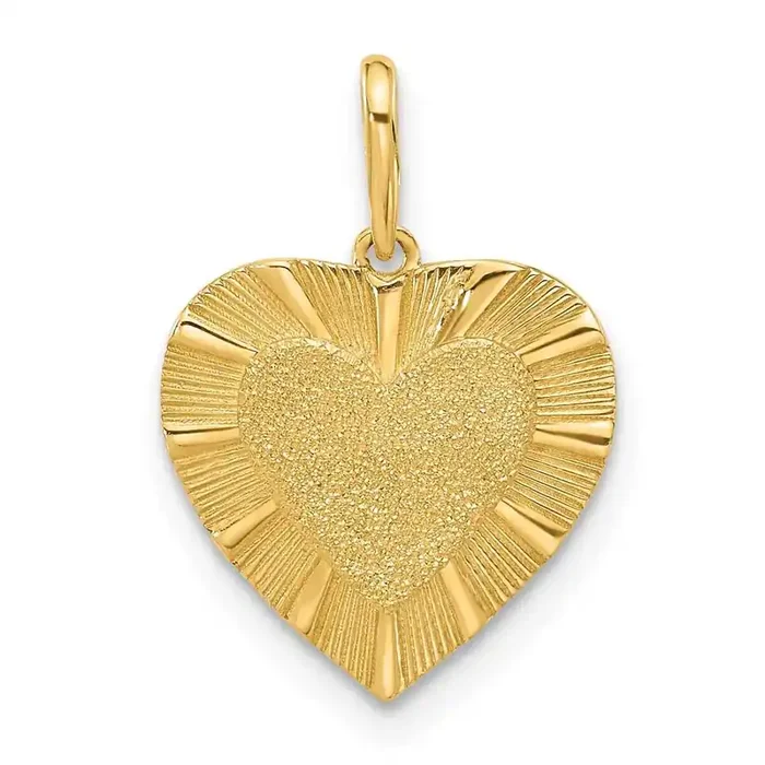 Textured Heart Pendant 14k Gold YC1559