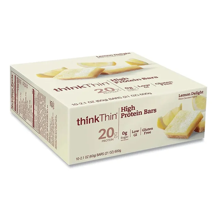 thinkThin® High Protein Bars, Lemon Delight, 2.1 oz Bar, 10 Bars/Carton