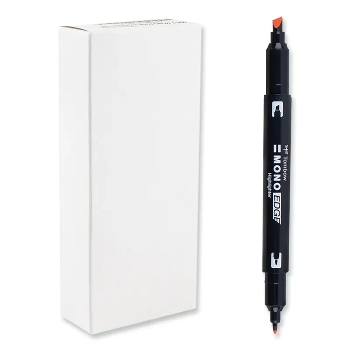 Tombow® Mono® Edge Highlighters, Red Ink, Chisel/Bullet Tip, Red Barrel, 10/Box