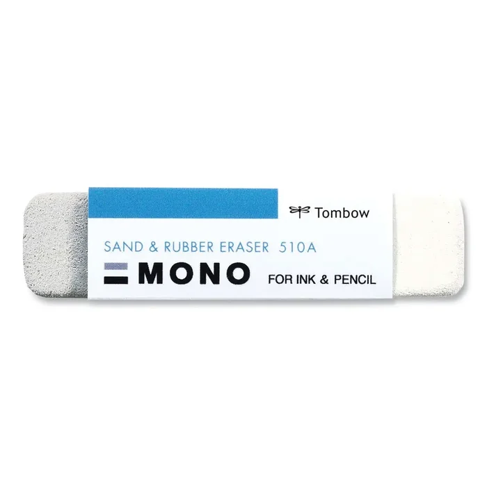Tombow® Mono® Sand And Rubber Eraser, For Pencil/ink Marks, Rectangular Block, Medium, White