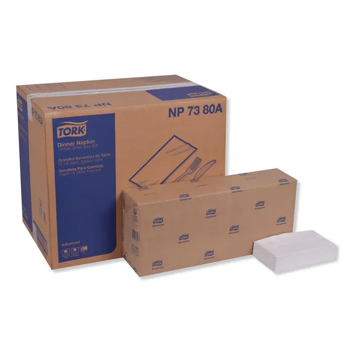 Tork® Advanced Dinner Napkin,3-Ply,17″ X 16.125″,1/8 Fold, White,1740/ct