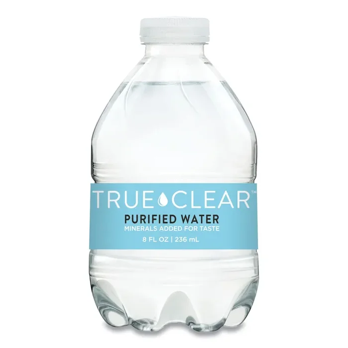 True Clear® Purified Bottled Water, 8 Oz Bottle, 24 Bottles/carton, 182 Cartons/pallet