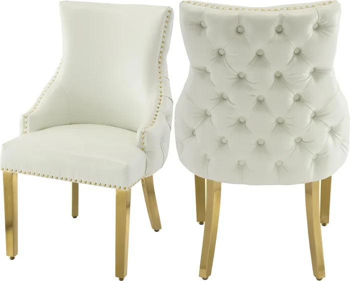 Tuft White Faux Leather Dining Chair
