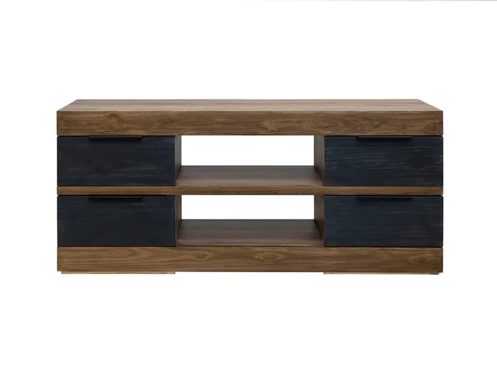 Tuxedo – TV Stand – Satin Black / Brown