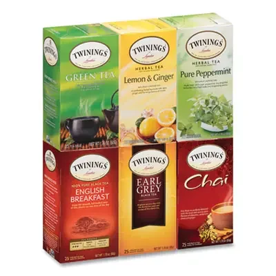 TWININGS® Tea Bags, Assorted, 25/box
